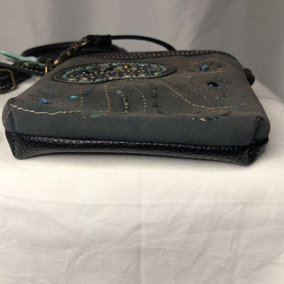 CHALA bedazzled brown and blue jellyfish small crossbody bag. - Picture 12 of 12